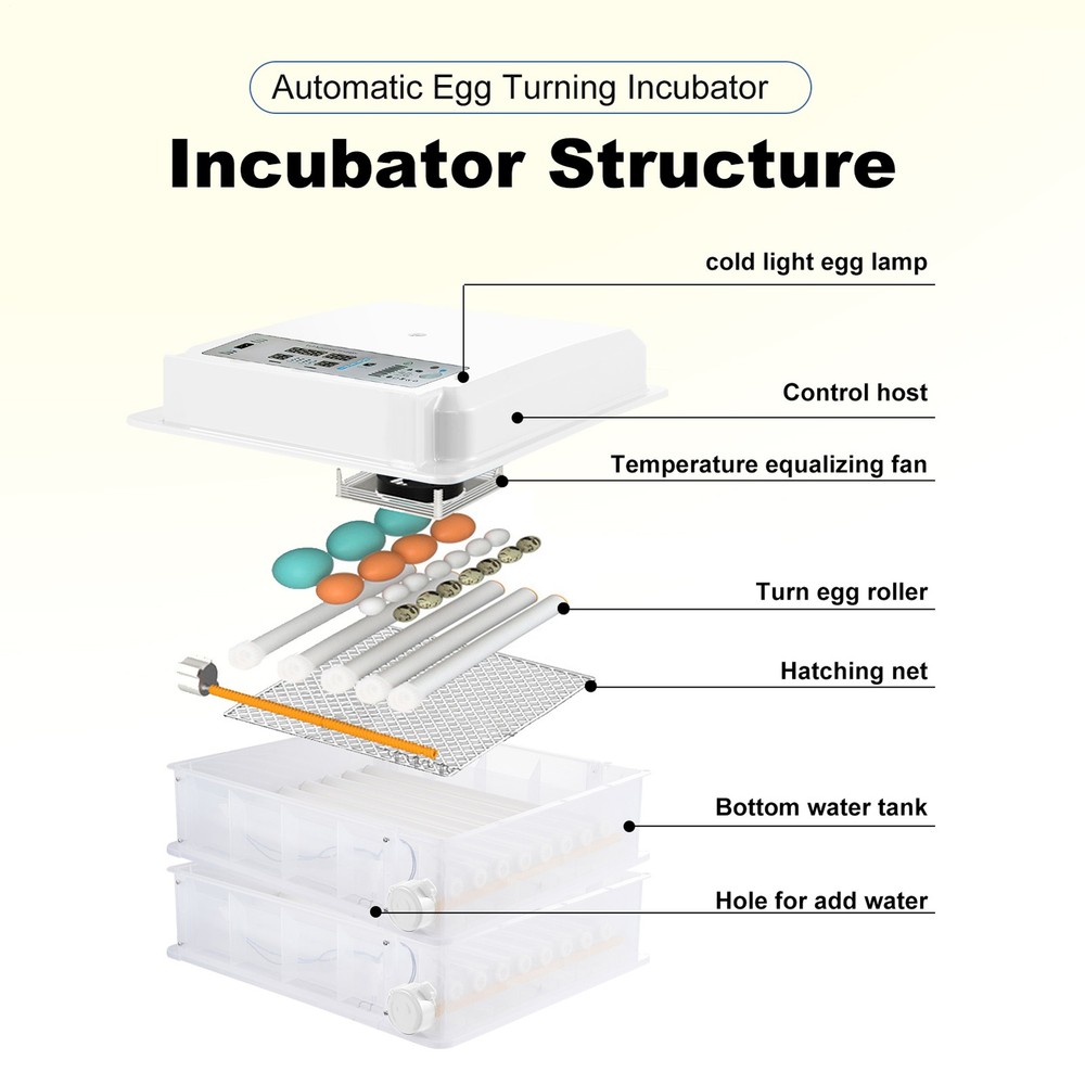 Automatic 120 Eggs Incubator Temperature Control Digital Chicken Egg Hatcher
