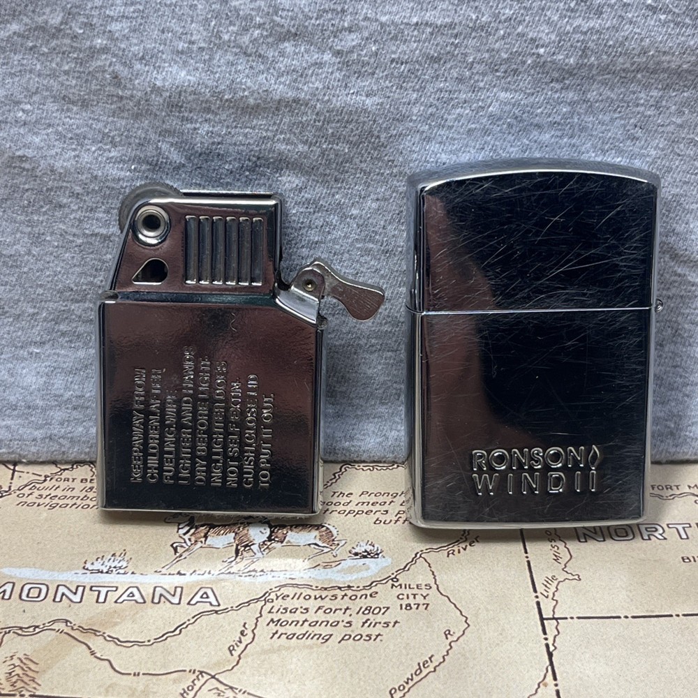 Vintage Ronson Wind II Lighter Missing Striker And Fuel Free Ship