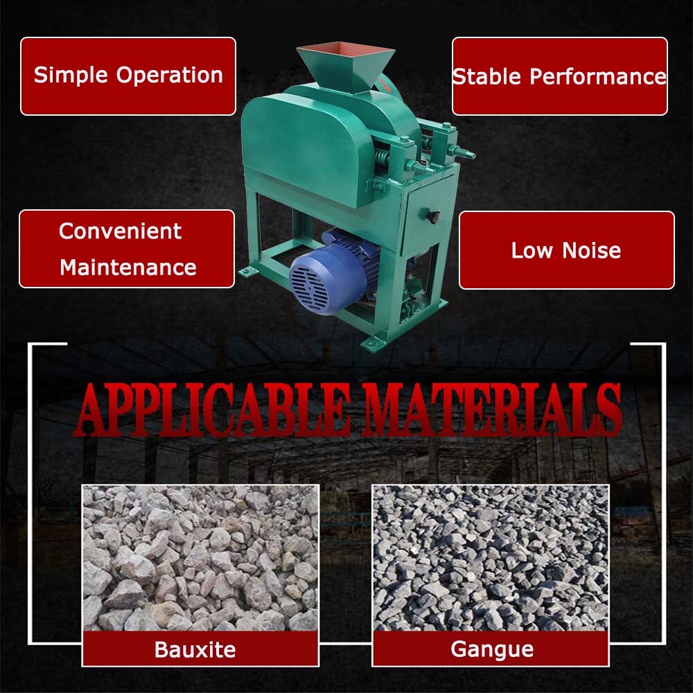 Double Roller Crushing Machine Broken Stone Rock Test Equipment Pulverizer 220V