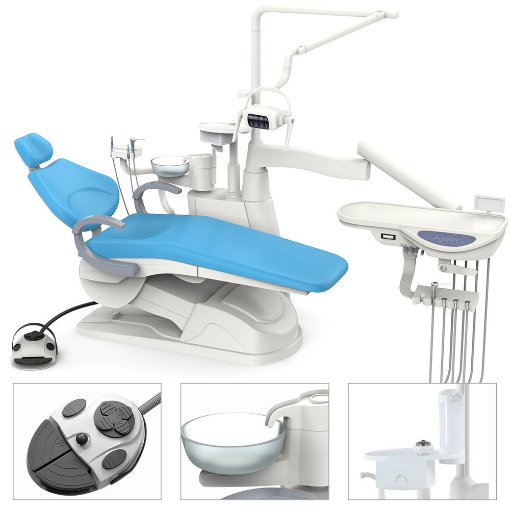 Dental Unit Chair Computer Control DC Motor +Stool /Moblie Delivery Suction Unit
