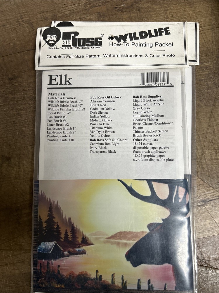 Bob Ross Wildlife Painting Basic Instructional Booklet~ ELK