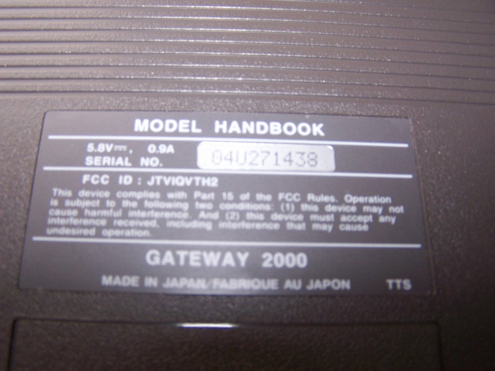 Gateway 2000 Handbook Laptop Computer SOLD AS IS