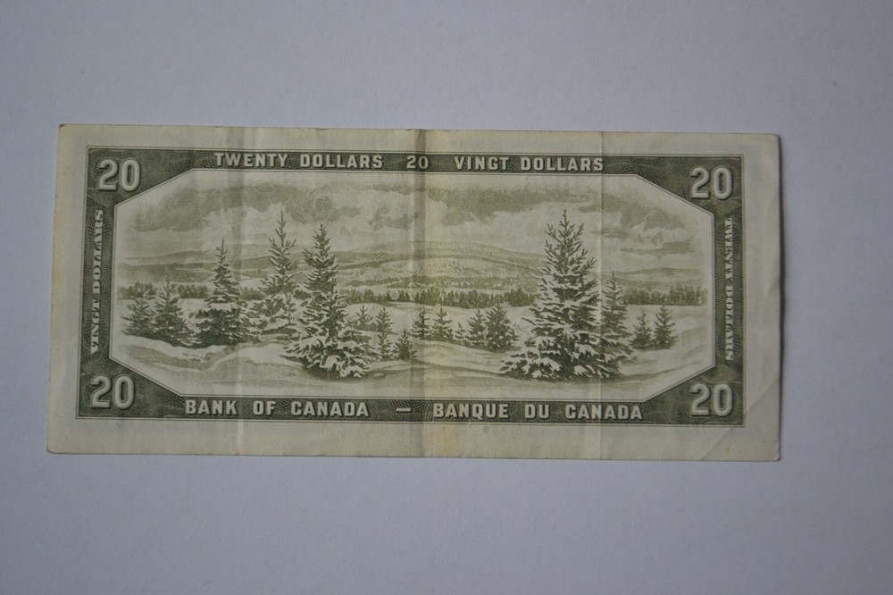 Canada 1954 $20 Twenty Dollar Bill Circulated