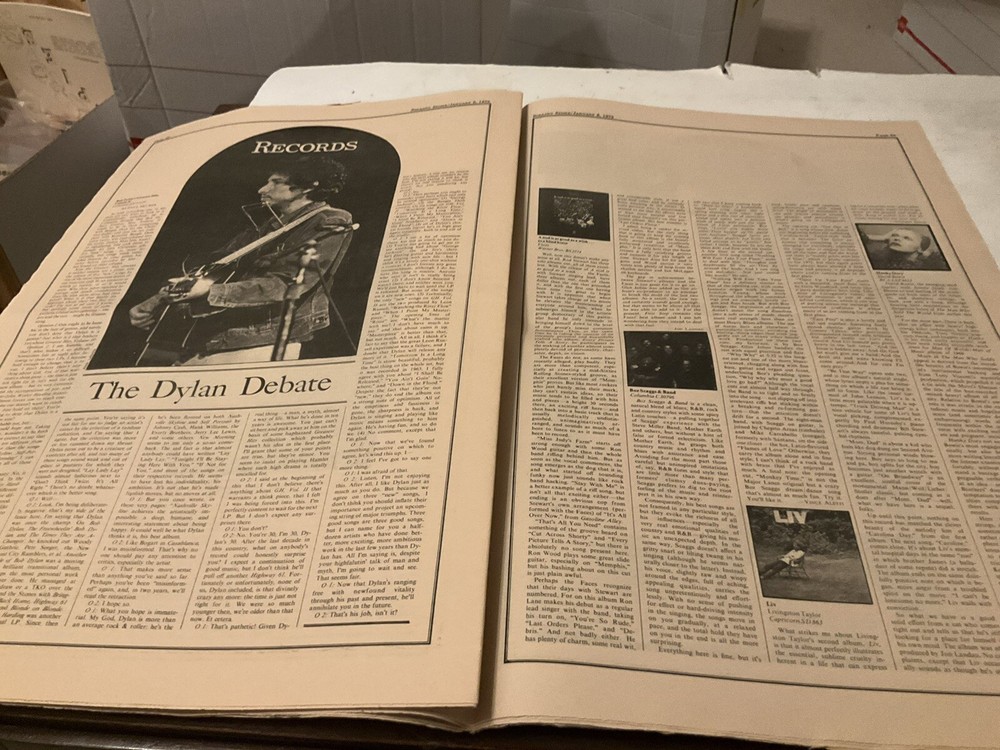 ROLLING STONE MAGAZINE January 5 1972 Cat Stevens Bob Dylan Flat