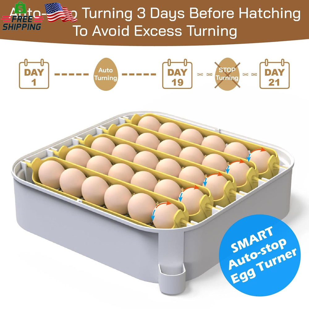 MATICOOPX 30 Egg Incubator with Humidity Display, Egg Candler, Automatic Egg Tur
