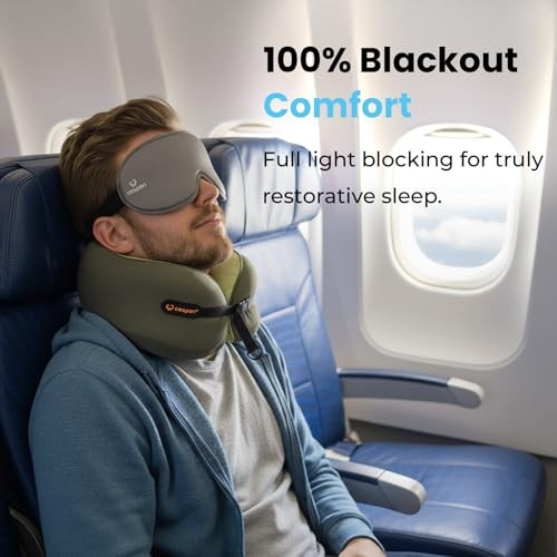 Sleep Mask, 100% Light Blocking, Zero Pressure Design with Adjustable Strap