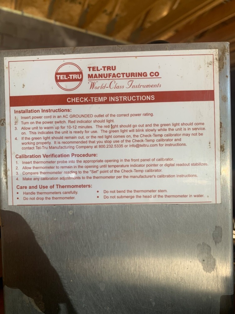 Tel-Tru® type Check-Set thermometer calibrator used