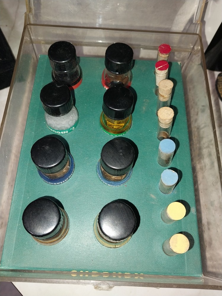 Antique Sudbury Soil Testing Kit Clear Acrylic Box With Instructions