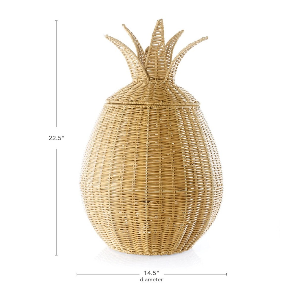 Kaplan Early Learning Pineapple Washable Wicker Floor Basket