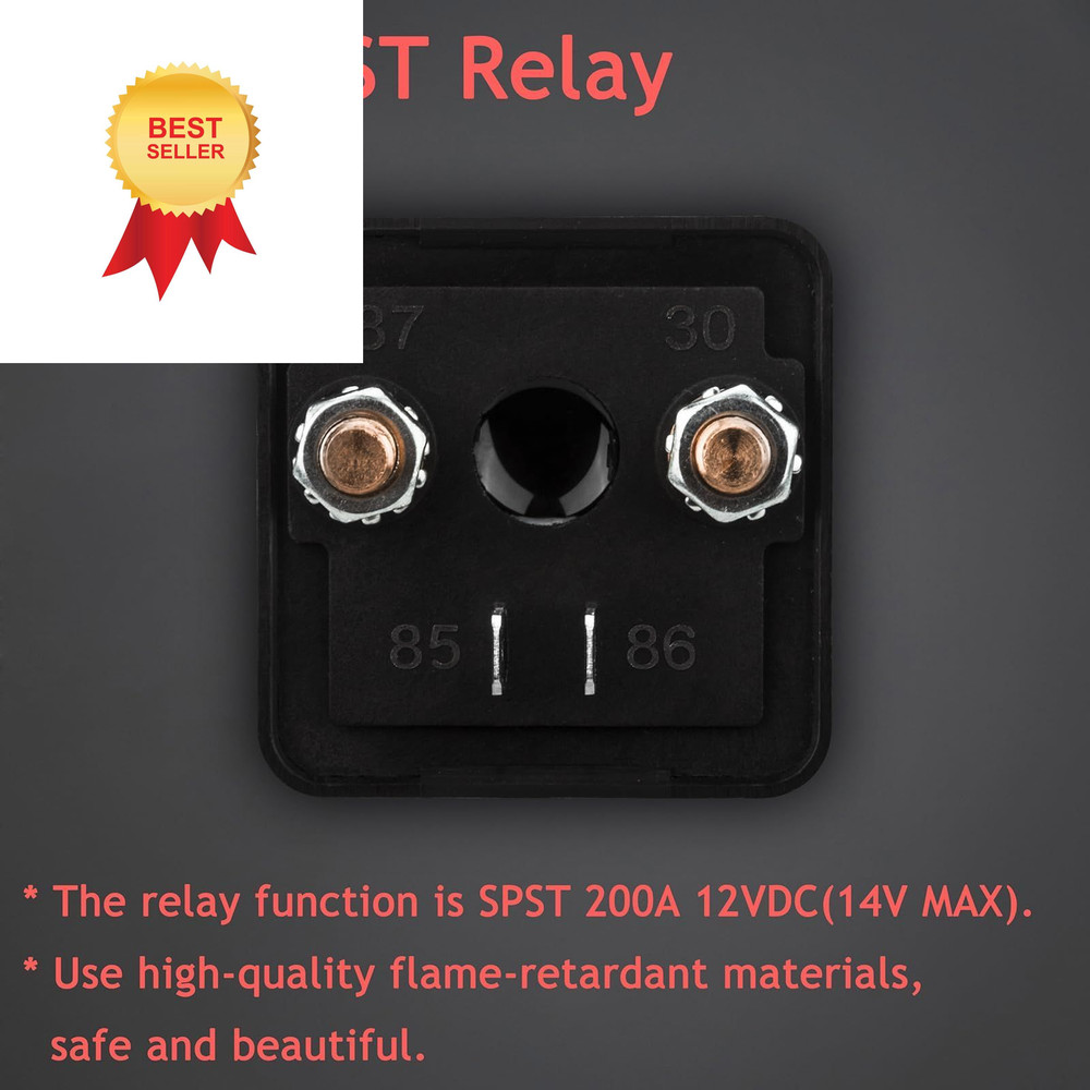 Hamolar 2 Pack 12V 200 Amp Continuous Duty Relay Switch Car Starter 200A
