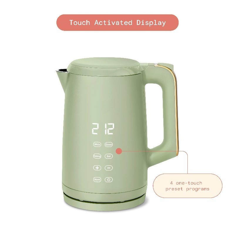 1.7-Liter Electric Kettle 1500 W with One-Touch Activation, Sage Green