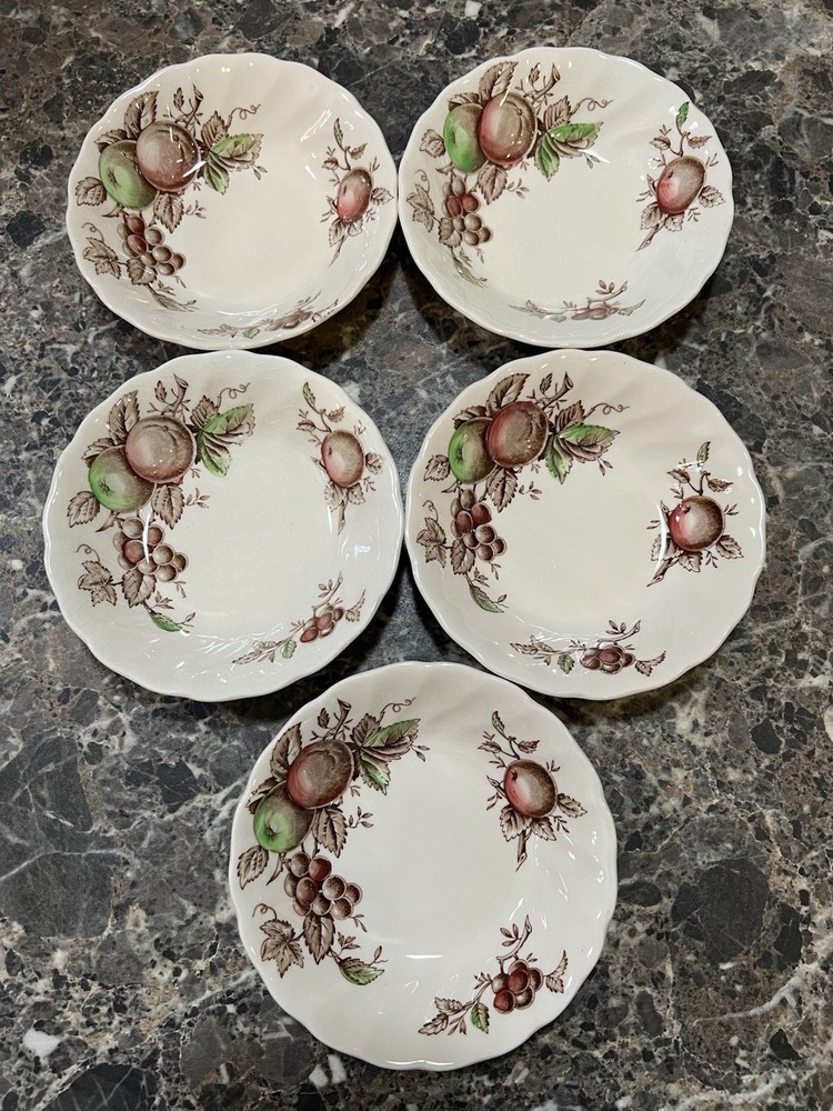 Johnson Bros Harvest Time Vintage Ceramic Dinner Set Fruit Pattern England