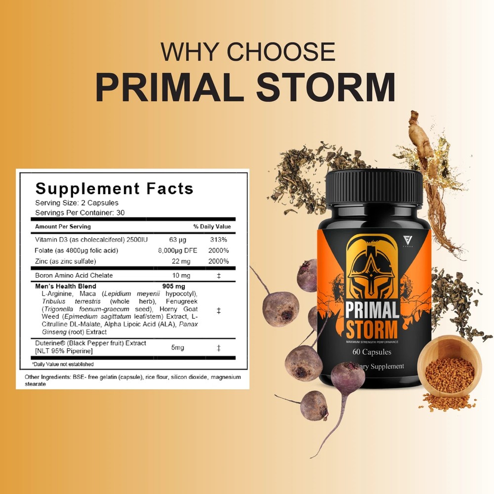 Primal Storm Performance Support, PrimalStorm Capsules (60 Capsules)