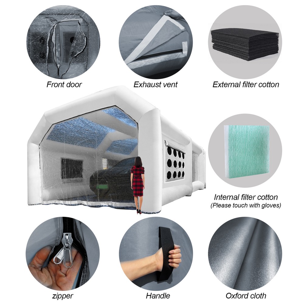 𝟐𝟖𝐱𝟏𝟓𝐱𝟏𝟎𝐅𝐭 Inflatable Paint Booth Portable Spray Booth for Car