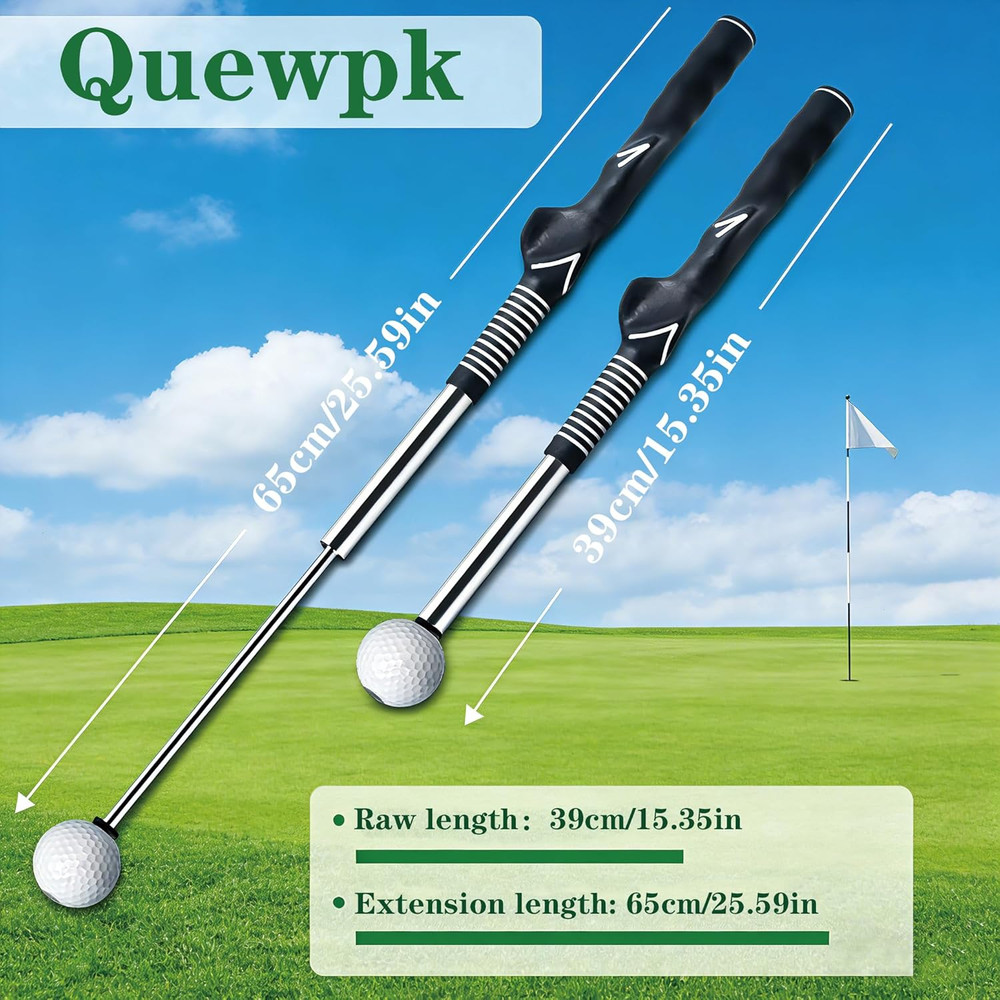 Retractable Golf Swing Trainer – Golf Grip Trainer with Arm Band for Right-Hande