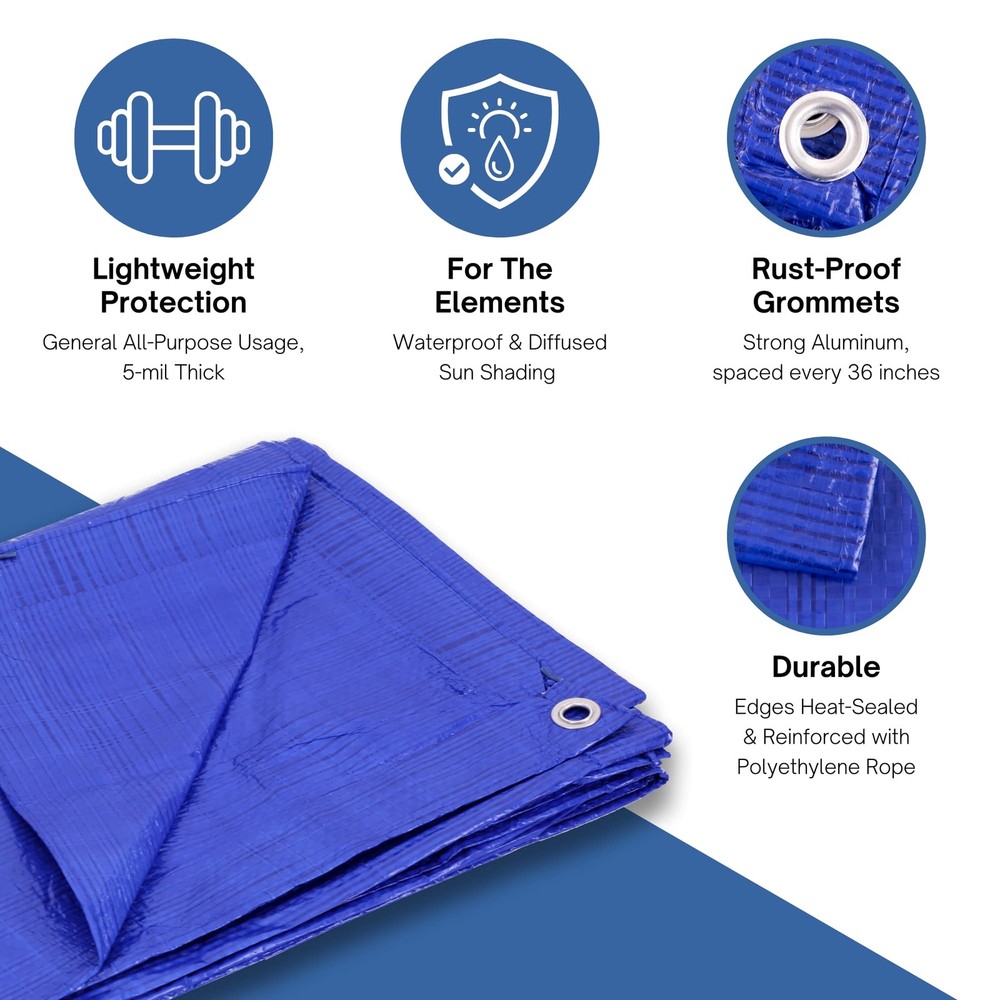 Kotap 12 x 20 Ft. All-Purpose Multi-Use Protection/Coverage 12 x 20 Ft., Blue