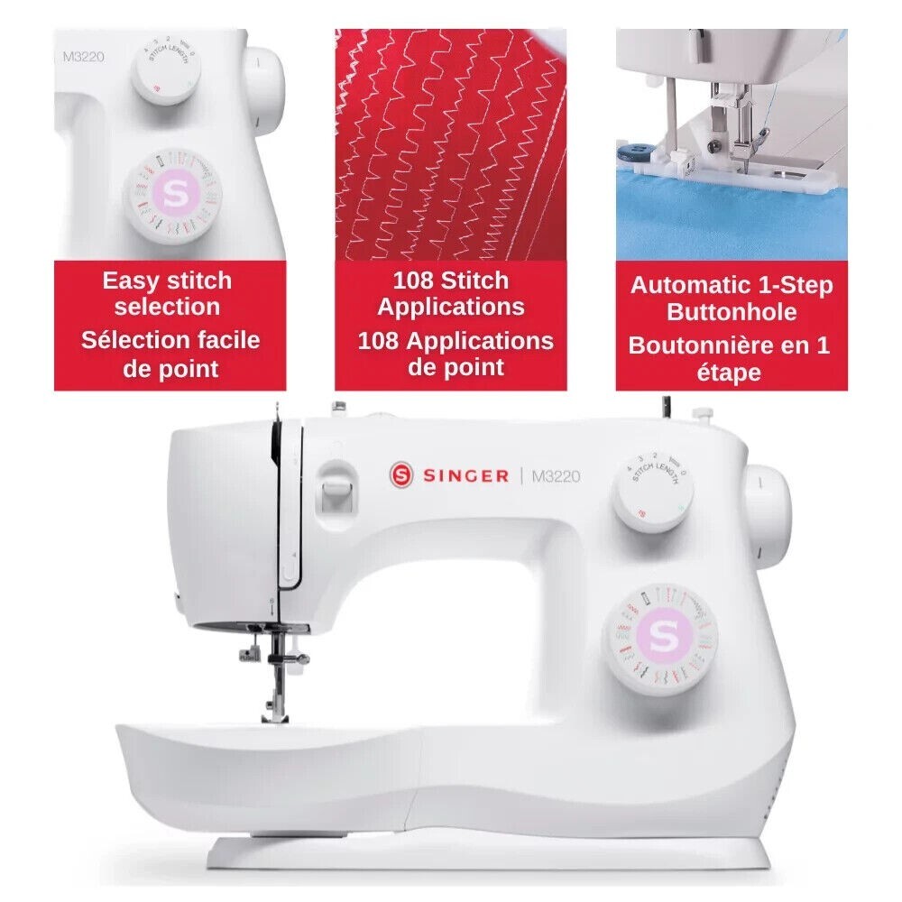 SINGER M3220 MECHANICAL SEWING MACHINE *BOX HAS WATER DAMAGE