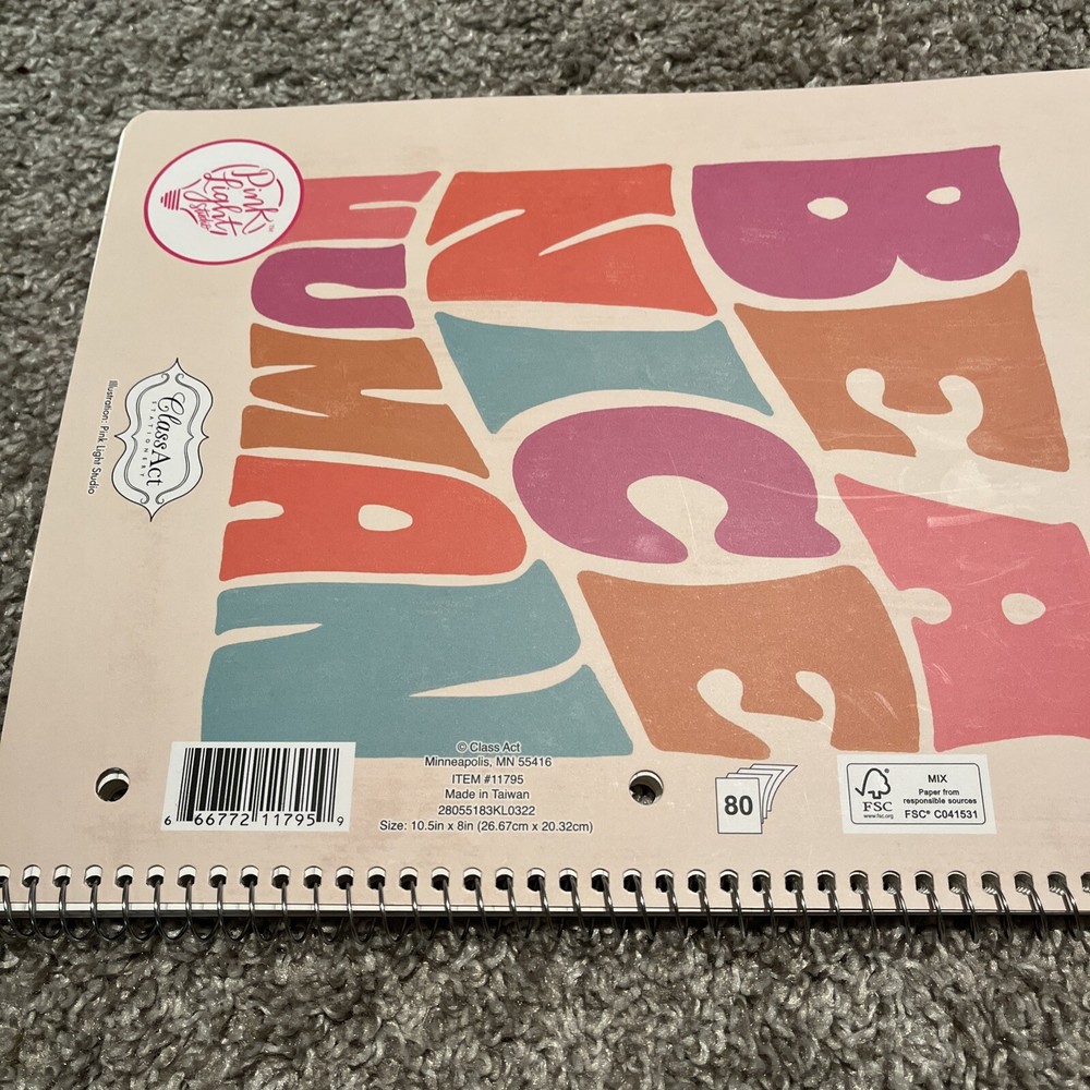 Be A Nice Human College Ruled 80 Sheets Paper Spiral Notebook Class Act