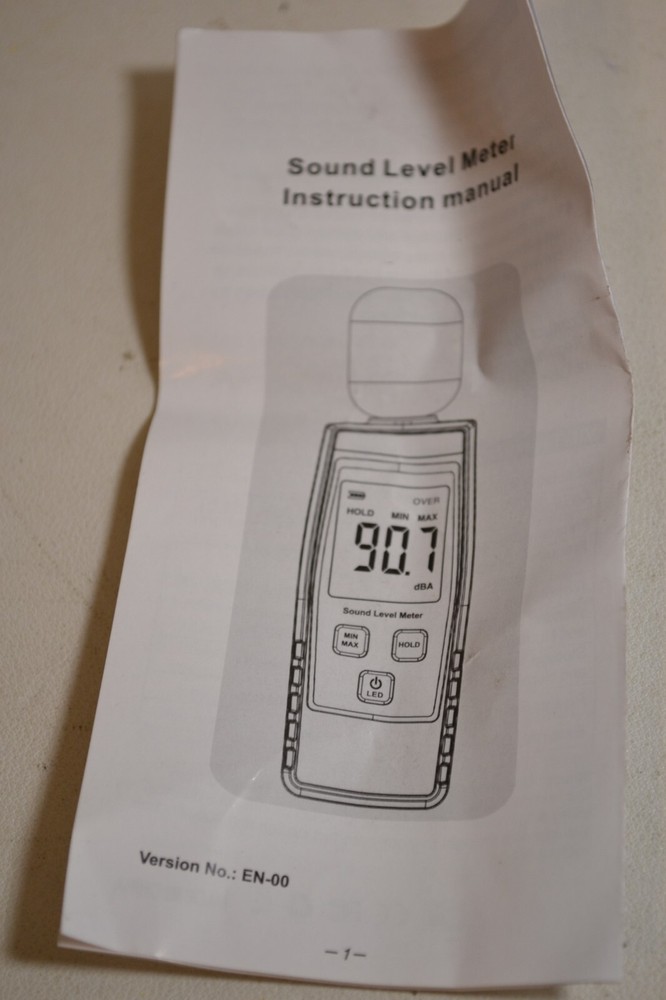 Sound Level Meter Version No: #EN-00 XRCLIF-1359
