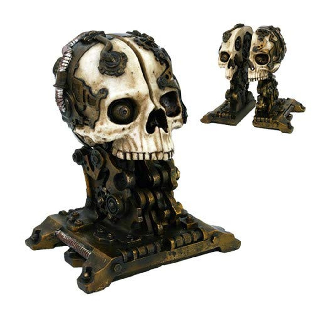 Steampunk Skull Bookend