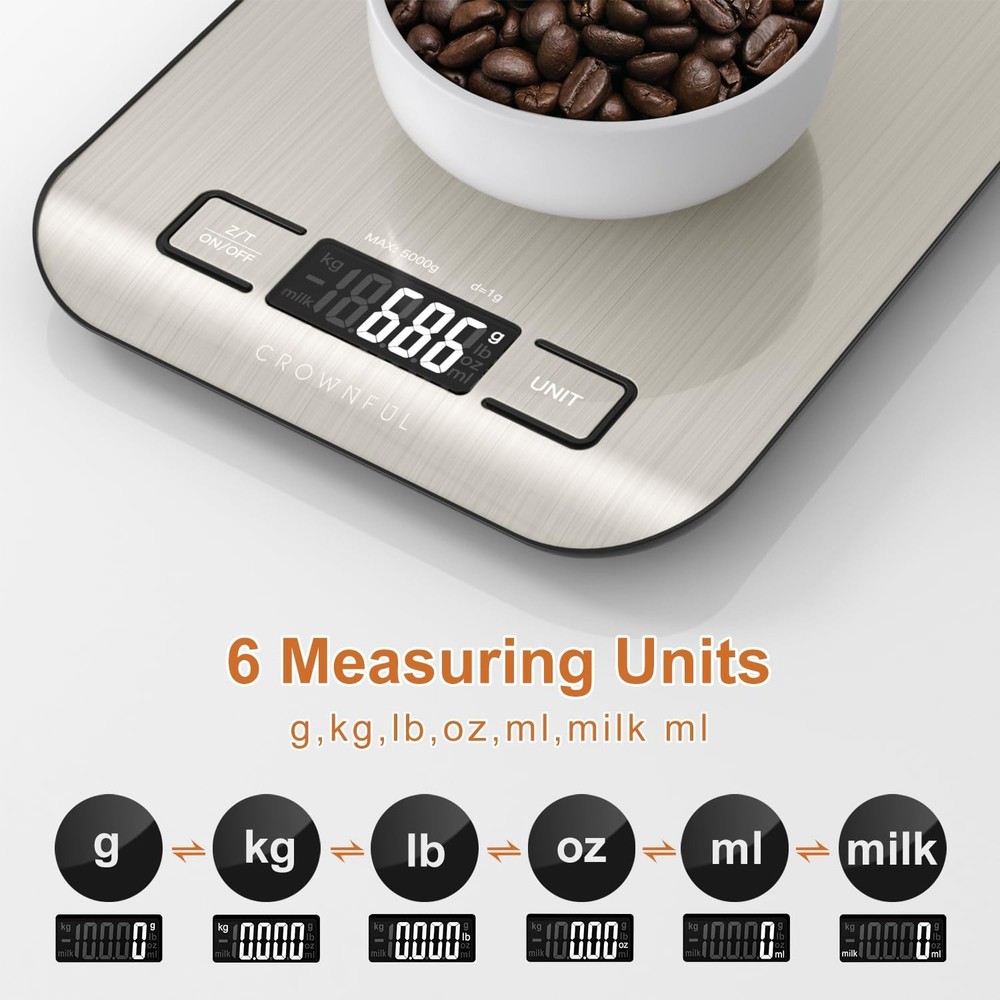 Precision 11 lb Digital Kitchen Scale - Stainless Steel with Tare Function