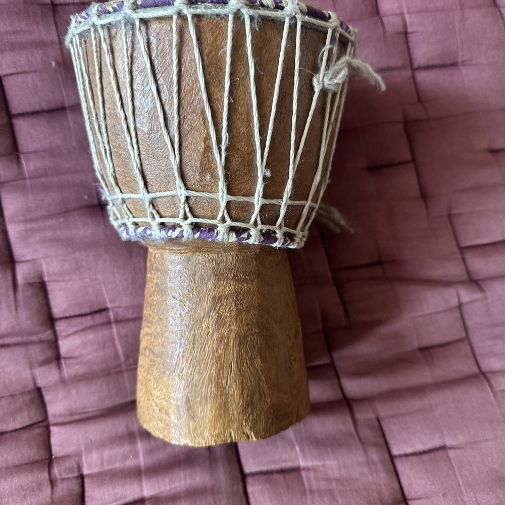 authentic handmade african drum 9x6x4. small dejembe.