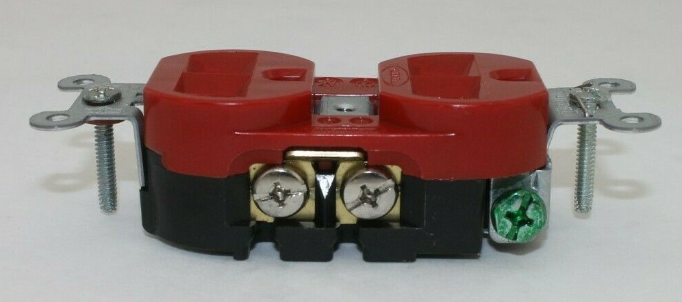 Hubbell NEMA 5-20 Red Duplex Receptacle