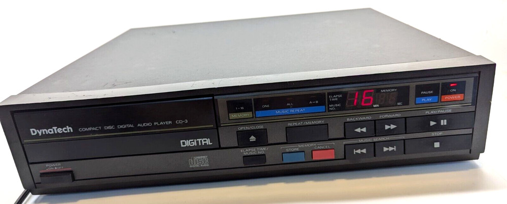 Rare 1986 DynaTech CD-3 Compact Disc Digital Audio CD Player Japan (Working)