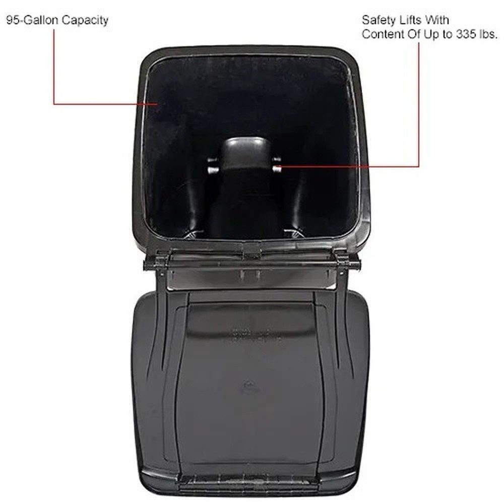 Global Industrial? Mobile Trash Container, 95 Gallon, Black