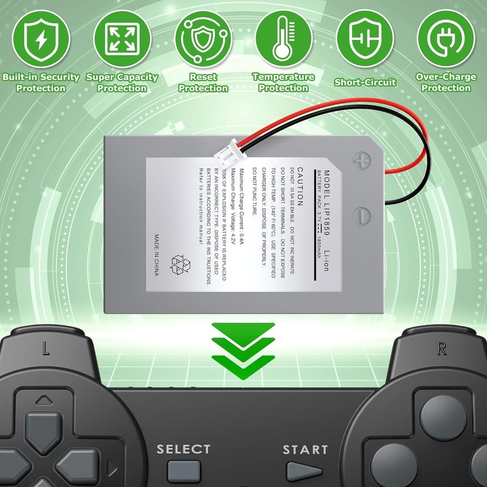 PS3 Wireless Controller Battery Pack: 2 Rechargeable 1800mAh Batteries & Tools