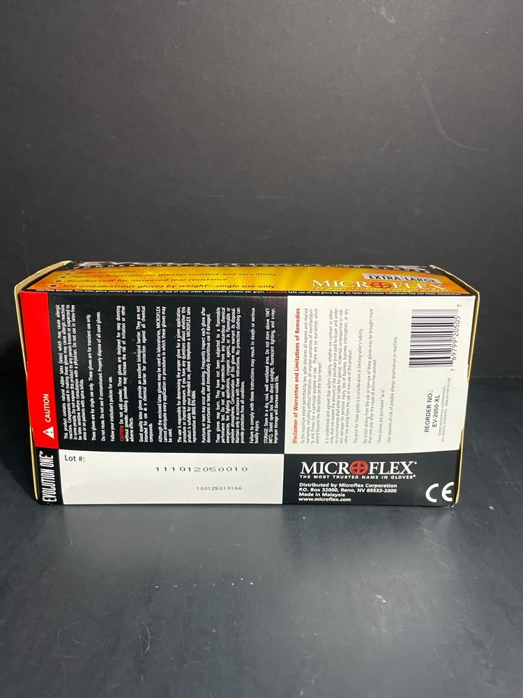 Ansell Latex Gloves Extra Large Microflex 10 Boxes with 100 Gloves Each