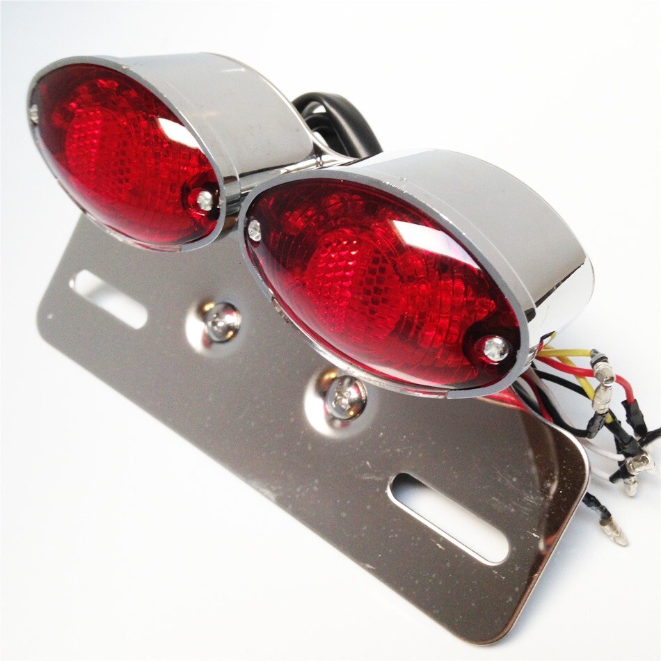 Motorcycle Rear Brake Stop Light License Plate Bracket LED Custom Tail Light