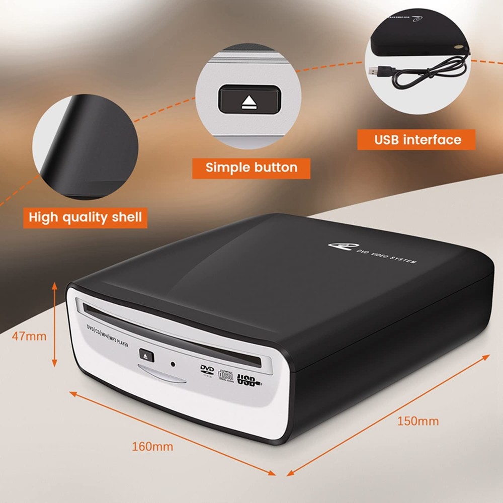 BDYING External Car USB CD Player Universal Plug and Play for Android Navigation