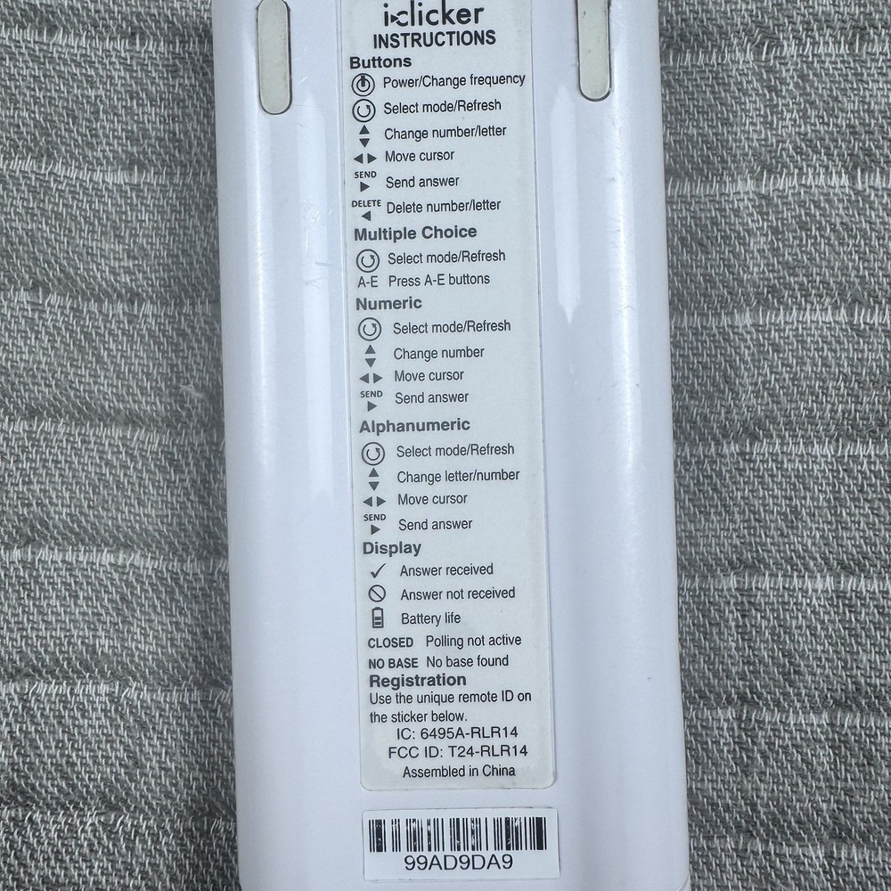 iClicker 2 Remote Student Classroom Response Remote Controller Works