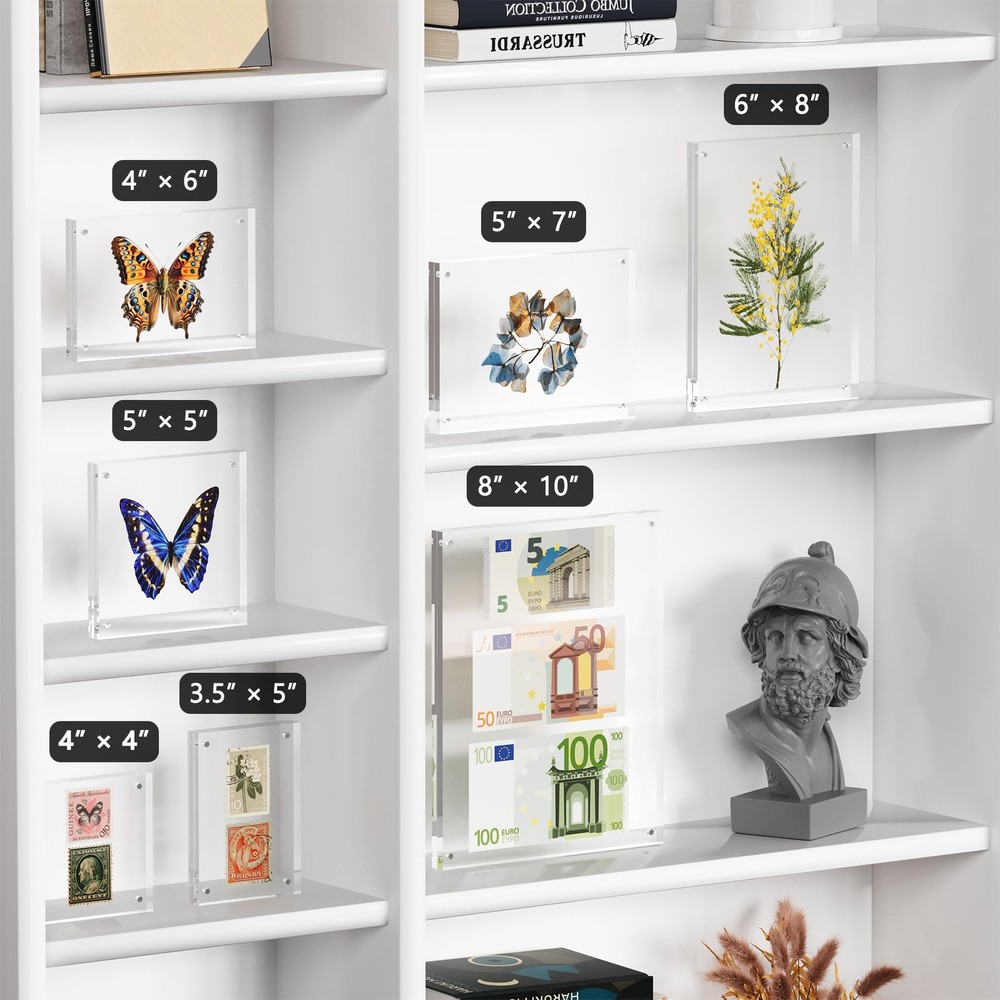 5x7 Acrylic Picture Frame 1 Pack, Clear Freestanding Double Sided Frameless M...
