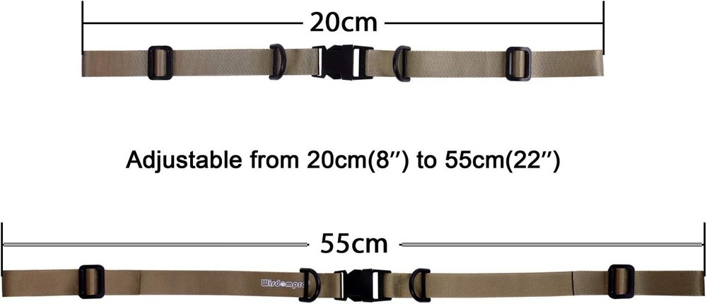 Heavy Duty Backpack Chest Strap Adjustable Nylon Buckle Unisex Khaki