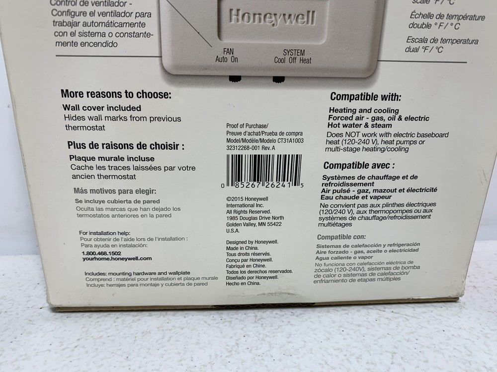 Honeywell CT31A1003 Non-Programmable Thermostat