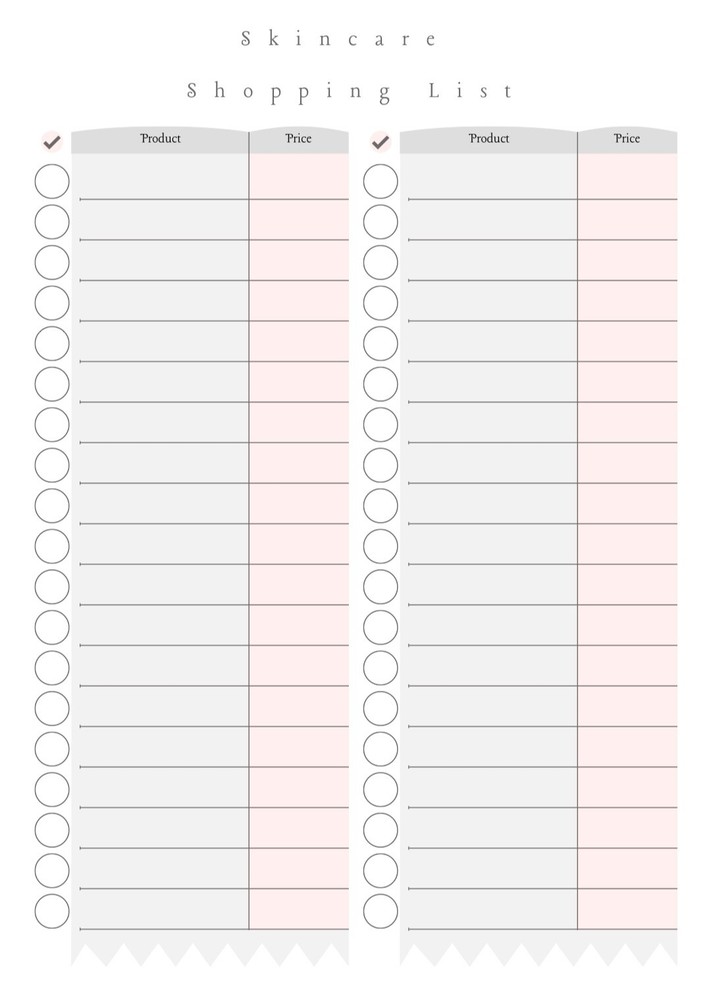 Printable Digital Skincare Planner