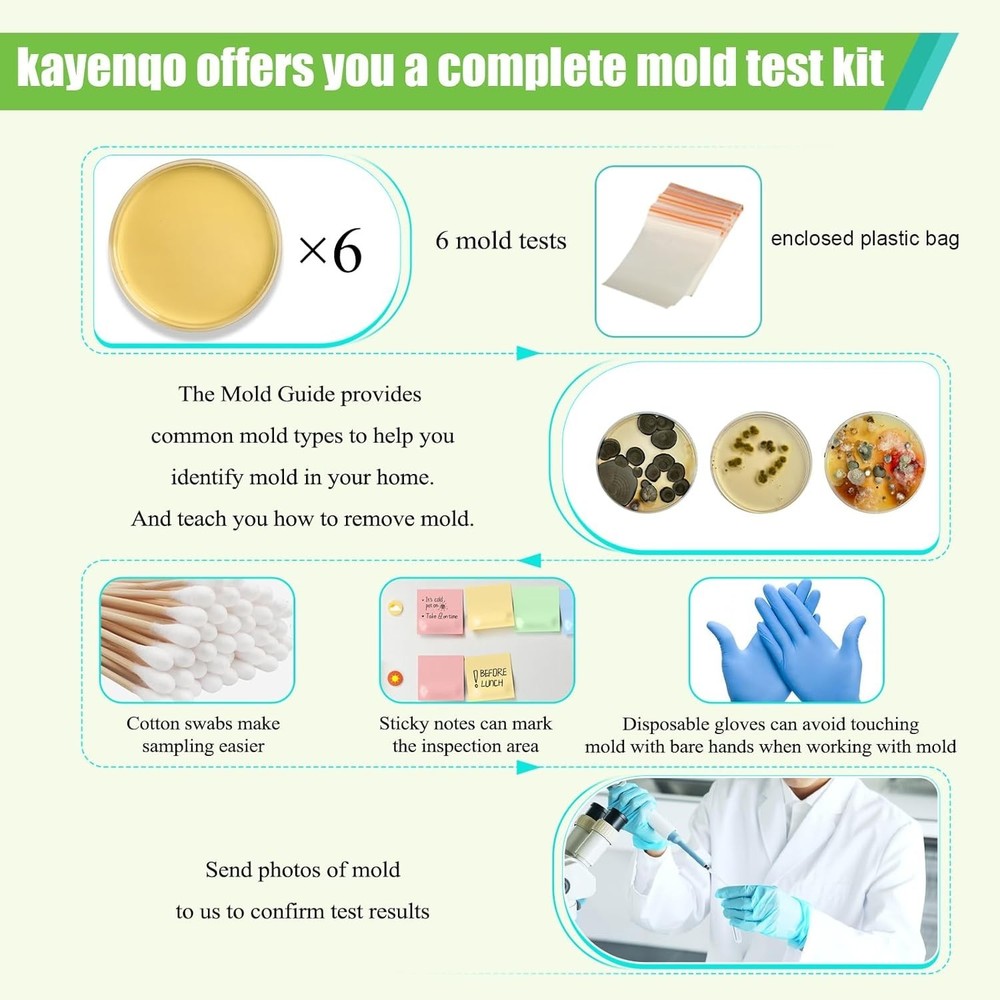 Comprehensive Home Mold Kit - 6 Easy Tests with Identification Guide