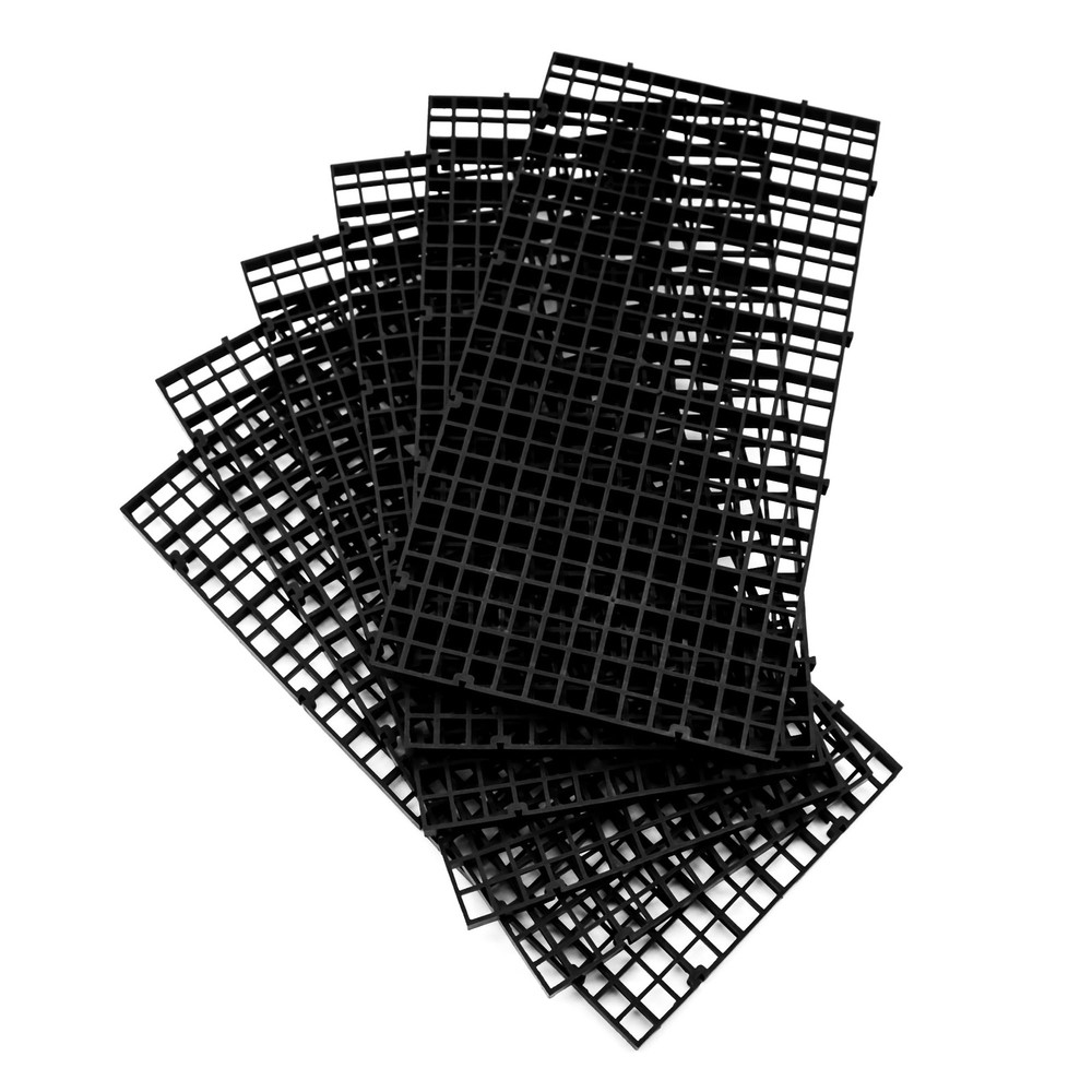 6 PCS Small Black Aquarium Fish Tank Divider Plastic Egg Crate Filter Bottom