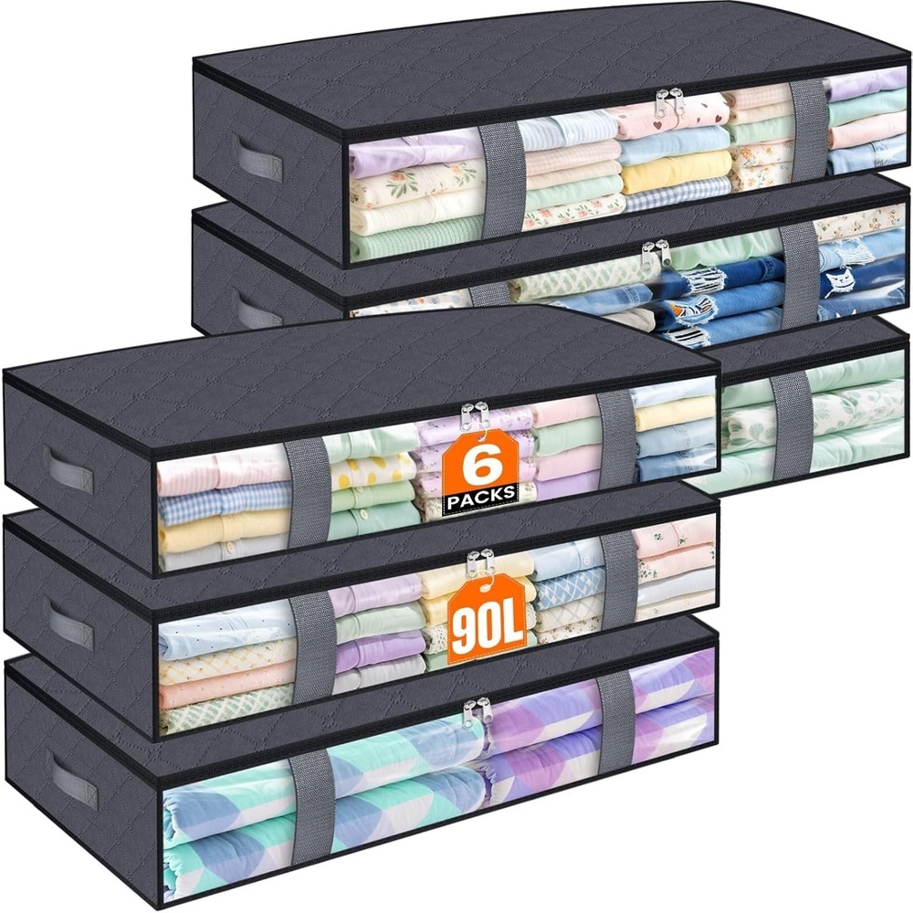 Under Bed Storage Containers 4 Pack Blanket Storage Bags Collapsible Storage