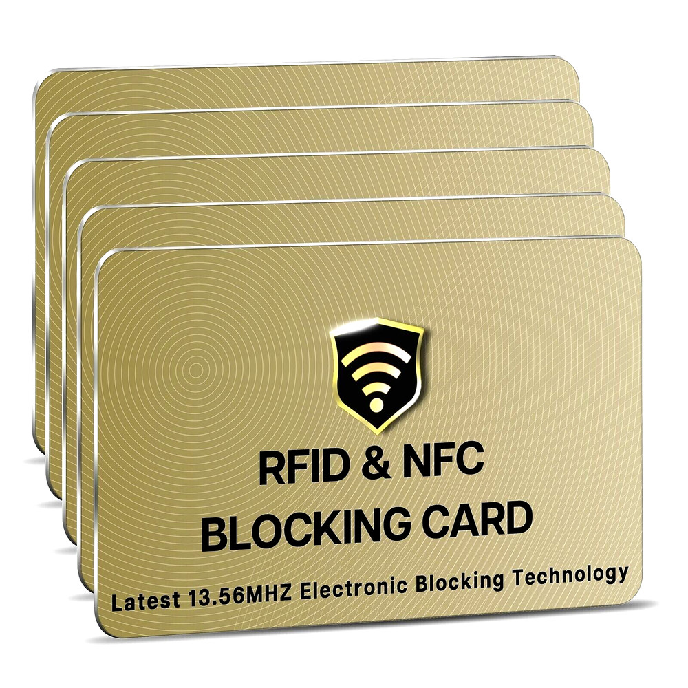 RFID Blocking Card – NFC Contactless Credit Debit Card Protector (5 Pack)