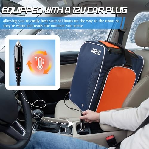 Heated Ski Boot Backpack 55L, 50°C Constant Temperature Boot Bag with AC 100