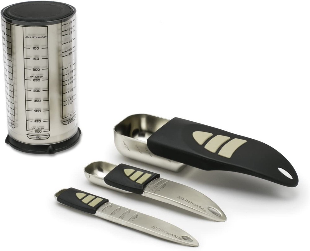 KitchenArt Bakers Pro Adj-A-Measure 4-Piece Set - Satin