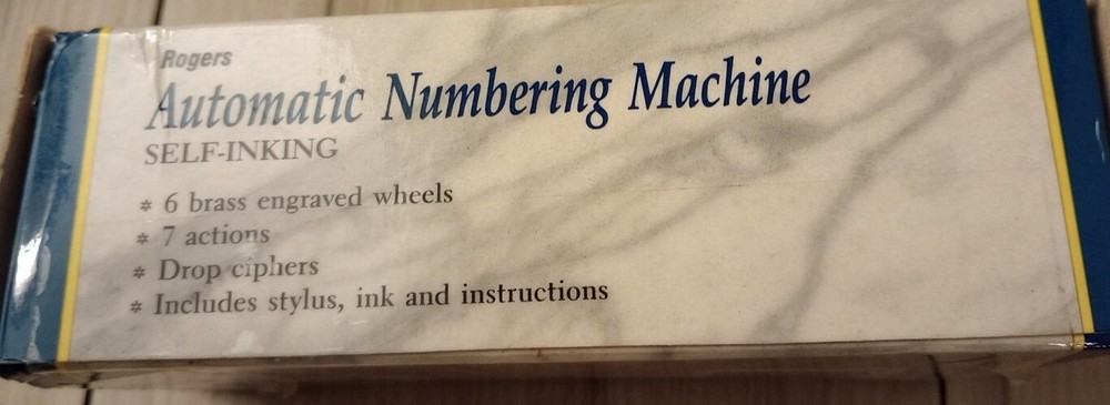Self Inking Automatic NUMBERING STAMP MACHINE WITH INK AND STYLUS