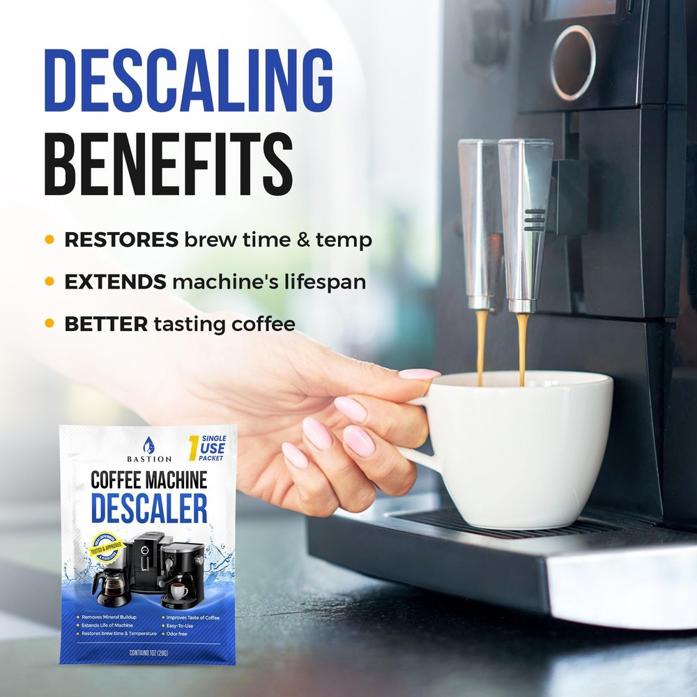 Descaling Powder Solution (6-Uses) Coffee Machine Descaler Cleaner