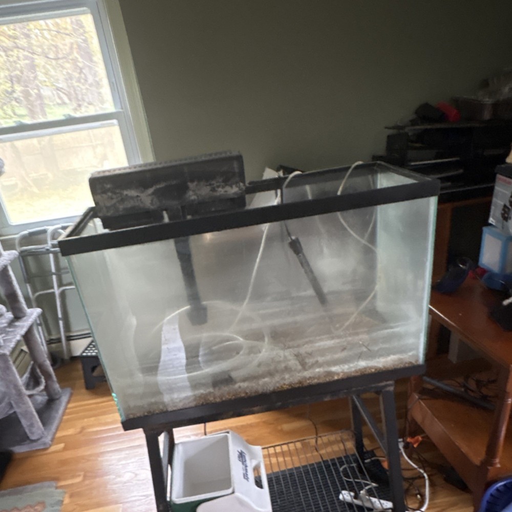 Glass Rectangle Fish Tank with Metal Stand for All Water Types