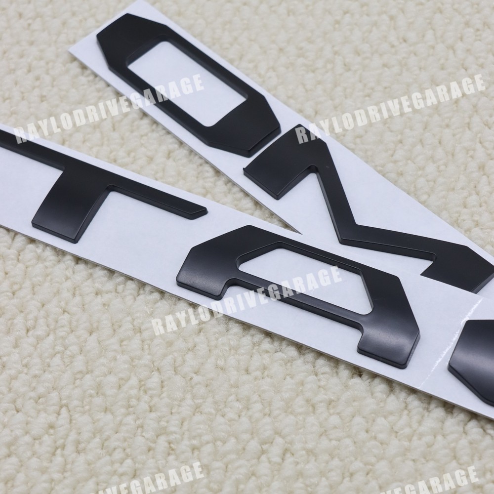 3D Raised Tailgate Insert Letters For 2016-2023 Tacoma Matte Black Emblem Badge