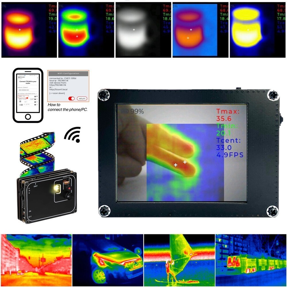 Thermometer Infrared Thermal Imager Visible Light Heating Detect Imaging Camera