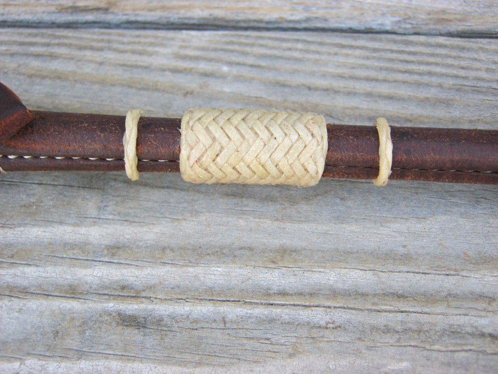 Rolled Harness Leather Braided Rawhide Curb Strap
